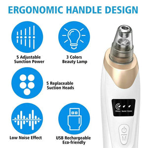 5-In-1 Rechargeable Suction Acne and Blackhead Remover for Men and Women