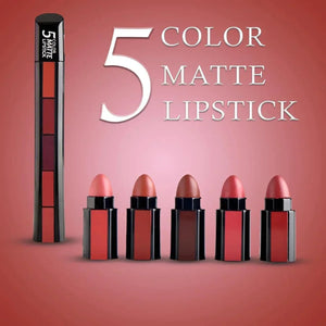 Buy 1 Get 1 Free Offer | 5 in 1 Lipstick Matte lipsticks Waterproof | Long Lasting | Easy to Carry - Stores Craft SEP