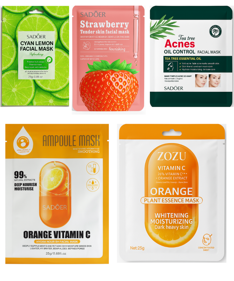 Facial Sheet Masks – Deep Nourishing & Hydrating (Multiple Variants)